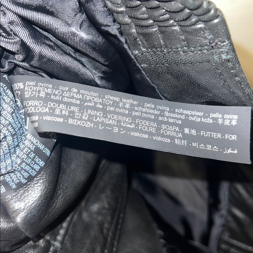 Zara Black Oversized Leather Bomber Jacket - Picture 6 of 10